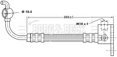 BORG & BECK Bremžu šļūtene BBH6809